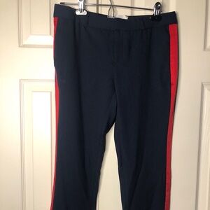 HALSTON!!! Big girls navy slacks with red stripe. Size Medium. Amazing quality!
